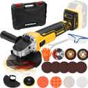 Angle Grinder Compatible with Dewalt 20V MAX Battery (Battery Not Included), Cordless Angle Grinder, 4-1/2" Blade, 4 Variable Speeds up to 7200 RPM, for Cutting, Grinding & Polishing