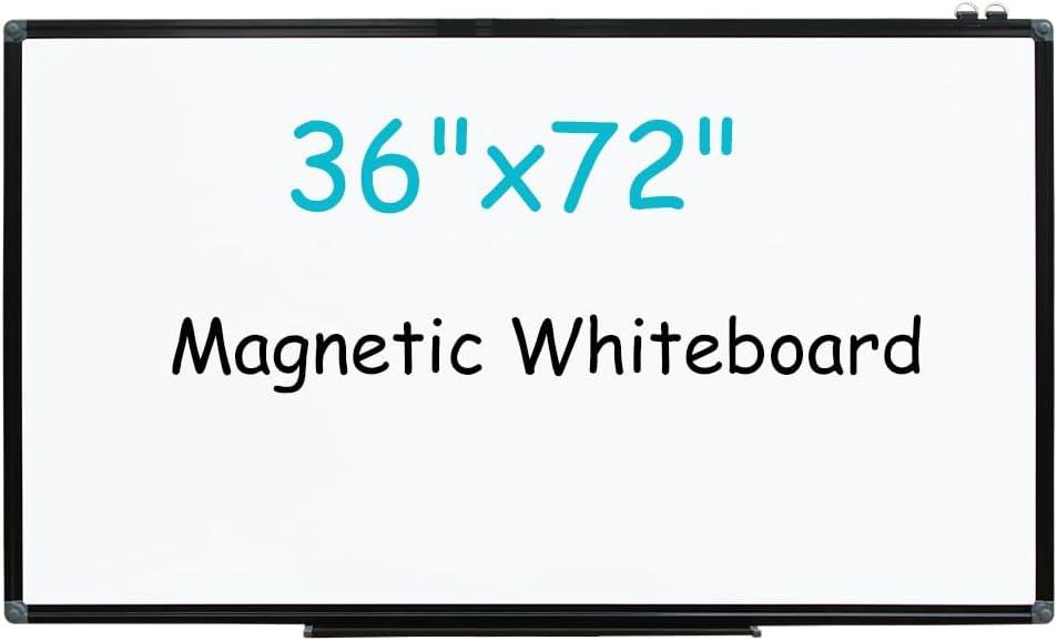 XIWODE Large Magnetic Dry Erase BoardWhiteboard for Wall, 36 x 72 inches, Whiteboard Marker Board Writing BoardBlack Aluminum Frame, Durable, for Home School & Office