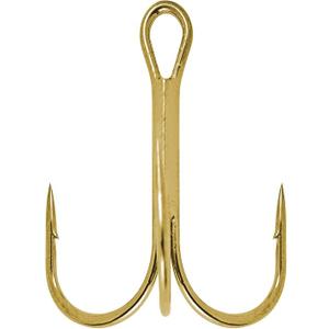 South Bend Gold Treble Hooks | Strong, Extra-Sharp Hook, Reliable & Firm Grip, Durable Hook for Fishing 2 Pcs