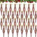 Halloscume 32 Pcs 3.54 Inches Copper Finial Drop Christmas Ornaments Vintage Christmas Ornaments Matte Glitter Xmas Hanging Decor for Tree Decoration Holiday Decor