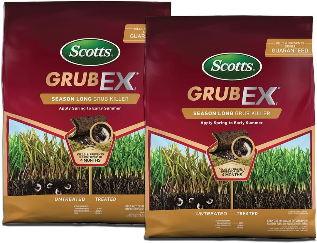 2 x Scotts GrubEx1 Season Long Grub Killer Protects Lawns Up to 4 Months, 5,000 sq. ft., 14.35 lbs. (2-Pack)