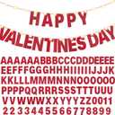 TaoBary 112 Pcs DIY Letter Custom Banner Glitter Customizable Banner Kit Including 107 Letters and Numbers 3 Rope for Valentine Birthday Party(Red)