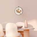 Hxlac Vintage Fall Maple Leaf Round Wall Art Framed, Farmhouse Fall Round Wall Decor, Neutral Rustic Autumn Hanging Canvas Prints Wall Sculptures for Farmhouse Home Living Room Decor, 10x10 Inch