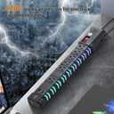 4200J Expandable RGB Power Strips with PC Surge Protection PD 20W Fast Charging Station for 1USBC&1USBA Ports 6 Outlets Desk Gaming Room Power Strip Multiple Devices Home Offices Extension Cord Black