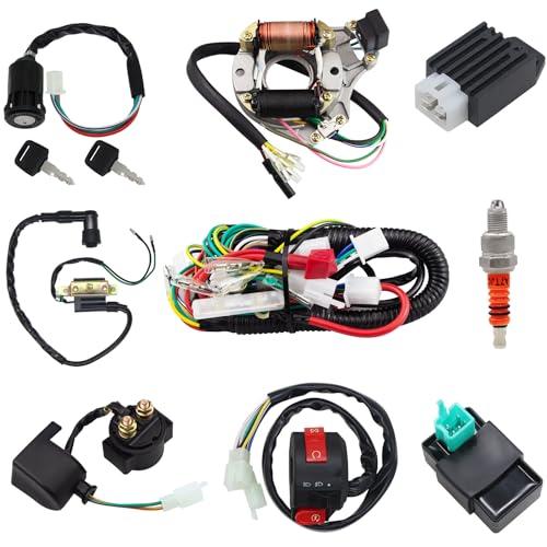 Amavoler Complete Electrics Stator Coil CDI Wiring Harness Kits Aftermarket Replacement Parts Fit for 50cc 70cc 110cc 125cc ATV Quad 4 Wheeler Dirt Pit Bikes.