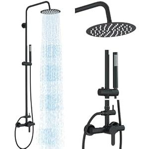 MOSSON Shower System Matte Black Outdoor Shower Fixtures