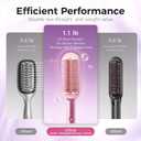 Ufree Negative Ions Hair Straightener Brush, 9 Fast-Heating Temp Settings with LED Display, Ionic Straightening Hot Comb for Women, Professional Styling Tool for Silky Shine, Dual Voltage