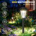 GIGALUMI 12 Pack Solar Lights Outdoor Waterproof, Cool White Pathway Lights Solar Powered, Landscape Lighting, Solar Garden Light for Decor, Patio, Garden, Yard, Pathways, Walkways