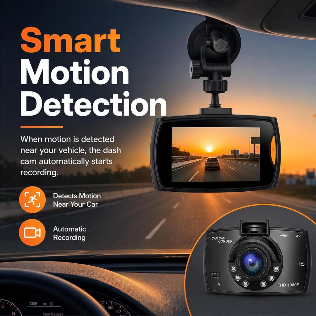 2.4-inch 1080p High-Definition Dash cam for Cars with Super Night Vision, 24-Hour Video Recording, 120° Large Wide-Angle dshqweqwjfhsdjfff