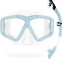 Cressi Panoramic Diving Mask and Snorkel Kit - Wide View - Top Dry System Snorkel - Horizon & Scilla - Designed in Italy