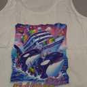 Eat the Rich Whale 90s Orca Funny Whale Yacht Animal Retro Tank Top, M