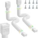 VEVOR Rain Gutter Downspout Extensions, 2-Pack Flexible Downspout Extender, Down Spout Drain Extension Extendable from 22" to 63", Gutter Extensions with Adapters, for Rainwater Drainage, White