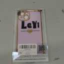 LeYi for iPhone 15 Case: with Tempered Glass Screen Protector [2 Pcs]+ Full Camera Lens Protection,Love Heart Plating Women Cute Luxury Soft TPU Shockproof Case for iPhone 15, White