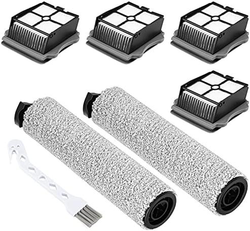 2+4 Pack iFloor 3/ S3 Brush Roller and HEPA Filter Set Compatible with Tineco iFloor 3/ Floor One S3 Cordless Vacuum Cleaner, 2 Pack Brush Rollers + 4 Pack Vacuum HEPA Filters