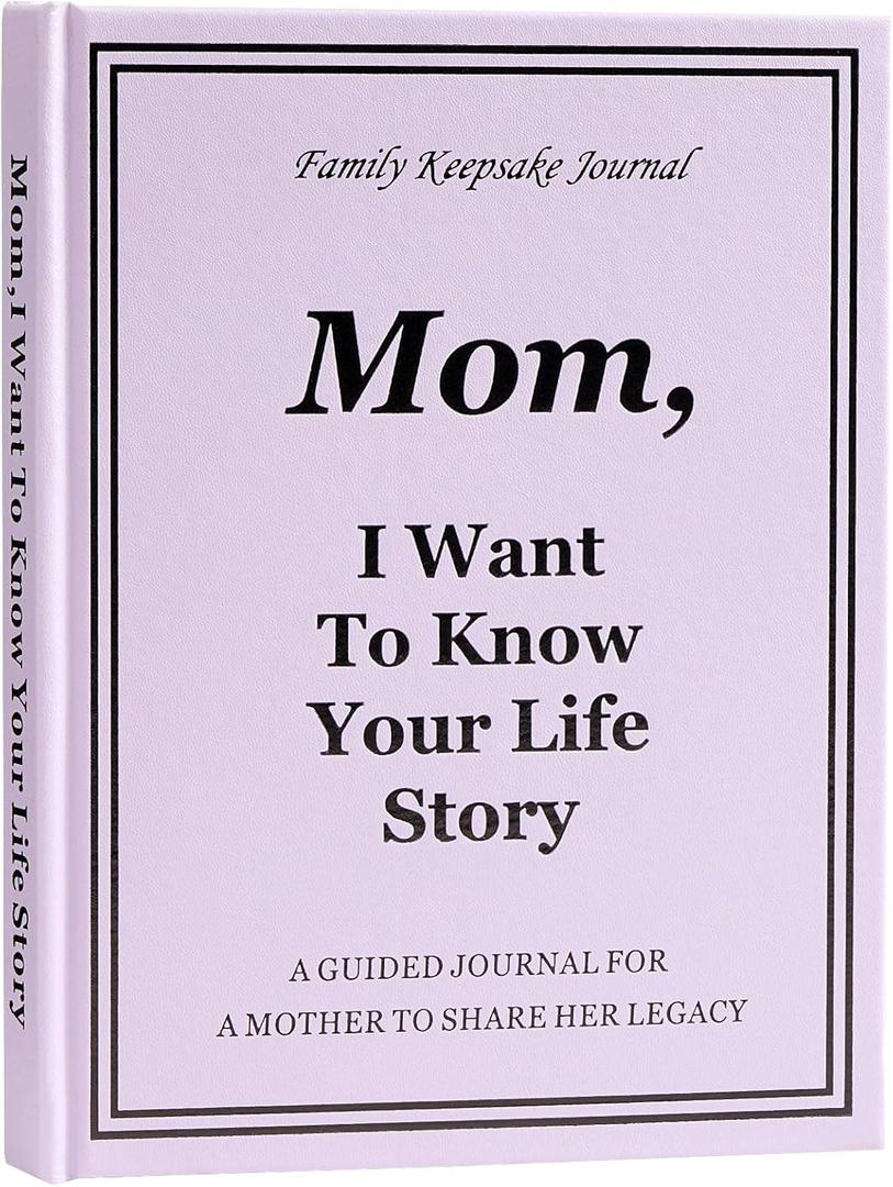 Mom I Want to Hear Your Life Story Journal, Leather Hardcover Book with 250+ Prompt Questions for Mother to Share Her Life and Memories, Gifts for Mom Birthday Mother's Day Christmas from Daughter Son