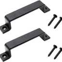 2 Pcs Sliding Barn Door Handles 7.3",Heavy Duty Garage Door Pull Handles,Rustic Design Black Gate Handles Hardware for Sliding Barn Garages Closet Sheds Drawer Doors Gate