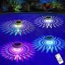 Floating Pool Lights w/Remote, 6.5 Inch RGB Color Changing Solar Pool Lights That Float with 9 Dynamic Lighting, IP68 Waterproof Hangable Solar Floating Light for Pool Garden Weeding Decor(4)