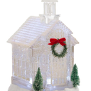 Melrose Acrylic Church Snow Globe Lighted Christmas Water Lantern 10.5 Inch