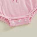 FYBITBO Daddys Little Girl Baby Outfit Ruffle Short Sleeve Shirt Onesie Bubble Romper Daddys Girl Clothes with Headband (Pink)