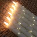 Flameless Cone Candle with Built-in Star String Light, 11-Button Remote Control, Timer, Battery Powered, Simulated Flame, 3-Pack Window Candle, Christmas Home & Wedding Decoration (Ivory)