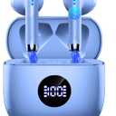 Wireless Earbuds, Bluetooth 5.4 Headphones HiFi Stereo, in Ear Earphones with 4 ENC Noise Cancelling Mics, 40H Playback Ear Buds with LED Display, Mini Case, IP7 Waterproof Headset with USB C Charging (Violet)