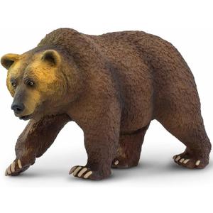 Safari Ltd. Grizzly Bear Figure - Realistic 9" Brown Bear Model - Educational Toy for Boys, Girls, and Kids Ages 1+
