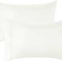 Bedsure Queen Pillow Cases Set of 2 - Ivory Polyester Microfiber Pillowcase 2 Pack, Super Soft and Cozy Pillowcase, Pillow Case Covers with Envelop Closure, 20x30 Inches