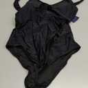 Leoparts Women's Retro 80s/90s High Cut Low Back One Piece Swimsuits Bathing Suits (Black, Small)