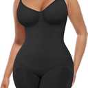 FeelinGirl Shapewear Tummy Control Seamless Bodysuit Hip Enhancer Body Shaper for Women (X-Large-XX-Large, Black)