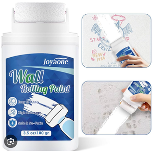 JOYAONE Wall Repair Roller Brush, Use After Wall Spatula, Quick Drying and Water-based White Paint, Portable Integrated Paint Roller Set, Easy to Use with Small Rolling Brush, 3.5 oz