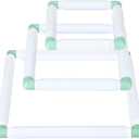 Janinka Embroidery Hoop 3 Pcs Cross Stitch Hoops and Frames White Rectangular Cross Stitch Embroidery Snap Frame DIY Sewing Tool for Quilting Silk-Painting 6 x 6, 8 x 8, 11 x 11 in(Green)