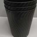 YGJT Small Trash Can, 3 Pack 1.8 Gallons Bathroom Trash Can, Slim Waste Basket, Round Garbage Can, Plastic Trash Bin for Kitchen, Dorm, Bedroom, Office, Living Room, Study, Compact Spaces(Black)