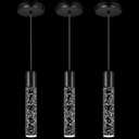 Pendant Lights Kitchen Island, 6500K Modern Kitchen Island Lights Brushed Black, 3 Pack Ceiling Lighting Fixtures with Crystal Bubble, Integrated LED Hanging Light for Dining Room Restaurant