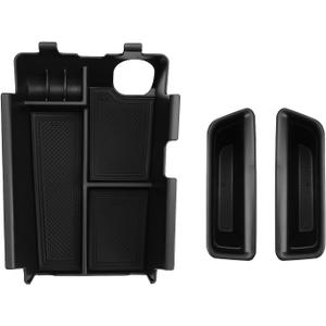 2 Pack for 2024 2025 2026 Ford Mustang Center Console Organizer Tray for Mustang Accessories Armrest Storage Box Insert for EcoBoost/GT/Dark Horse/Premium Door Handle Storage Box + Center Console Tray