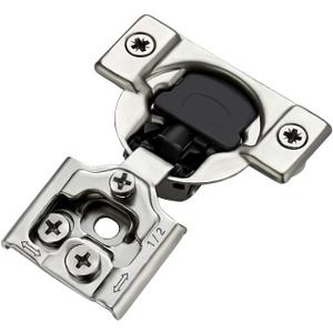 Ravinte 2 Pack 1 Pairs 1/2 inch Overlay Soft Close Hinges for Kitchen Cabinet Hinges Satin Nickel Hidden Hinges Stainless Steel Concealed Hinge self Closing