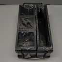 PTSTING Silverware Caddy Black Wood Silverware Holder Paper Plate Dispenser Utensil Caddy Cutlery Flatware Organizer Box for Spoons Forks Plates Napkins