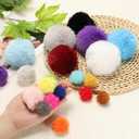PATIKIL 1.2 Inch Faux Fur Pom Poms for Hats, 26 Pcs Soft Faux Rabbit Fur Small Fluffy Pompom Balls with Elastic Loop for DIY Crafts Keychains Removable Knitting Accessories, White