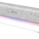 SOULION R100 Bluetooth Computer Speakers with Dynamic LED Light, USB Plug & Play PC Speakers with Switch Button, Clearly Sound Soundbar for Desktop Laptop Monitor White (USB-C to USB Adapter Included)