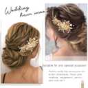 JAKAWIN Gold Hair Clip Bridal Hair Accessories Flower Hair Piece for Women FJ03 (Gold)