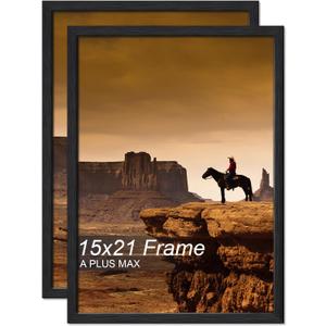 A PLUS MAX 15x21 Picture Frame Set of 2 Black Light Weight Wall Mount