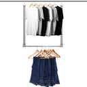 Hanging Closet Rod, 17-28In Width and Up to 32In Height Closet Extender, Double Hanging Bar with Powder-Coated Metal Pole and Adjustable Webbing, Space-Saving Tension Organizer, 1 Pack (Gray)