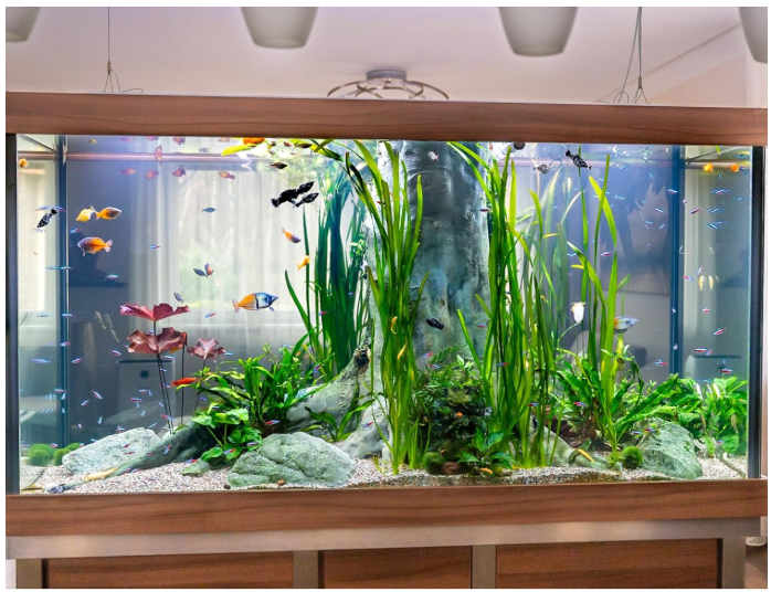 Carkio Aquarium Background Vinyl Static Cling Black Fish Tank Background, 17.7in×39.4in Fish Backdrop Aquarium Poster Background Sticker for Fish Tank