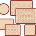 Silicone Baking Mat Set of 6, Macaron Silicone Baking Mat for Baking Sheets, NonStick & Reusable Silicone Mats for Baking Macarons, Cookies, Pastries, Pizza