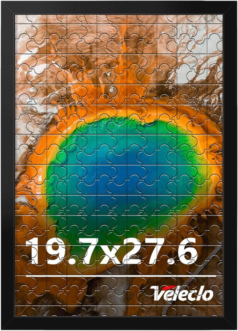 19.7x27.6 Picture Frame for Wall Display, 19.7x27.6 Black Picture Frame with Shatter Resistant Plexiglass, Stable and Sturdy Puzzle Frame for Wall Display, Handpicked Gift Collection, 1 Pack