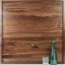 32 x 32 Inches Extra Large Square Black Walnut Wood Ottoman Tray, Serve Tea, Coffee Classic 2.65 Feet Wooden Decorative Serving Tray