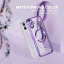 Misea Magnetic for iPhone 16 Plus Case Compatible with MagSafe [Never Yellowing] [Military Grade Drop Protection] Full Camera Lens Protector Plating Soft Clear Phone Case for Women 6.7", Deep Purple