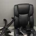 600lbs Big and Tall Office Chair for Heavy People,Heavy Duty Comfy Executive Office Desk Chair with Foot Rest&Adjustable Lumbar Support,High Back PU Leather Computer Chair,Metal Base,Rubber Wheel (Black)
