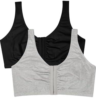Fruit of the Loom Women's Multi-Pack Front Closure Cotton Bra, Size: 40