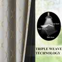 ZJDECOR Grey Full Blackout Window Curtain Panels with Gold Geo Moroccan Metallic Printed Pattern,Modern Grommet Drapes for Bedroom,Thermal Insulated Window Treatment,52" Wx84 L(Pack of 2),Grey/Gold