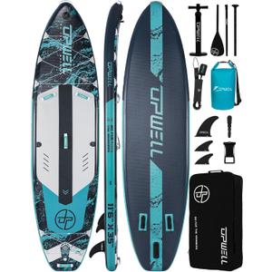 UPWELL 10'6"/11'/11'6" Inflatable Paddle Board, Stand Up Paddlboard for Youth & Adults, Stable Design, Premium SUP Accessories, Backpack, Leash, Hand Pump, Fins